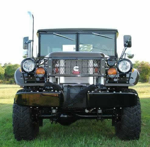 Vintage power wagon rebuilt with fresh paint and large black front bumper